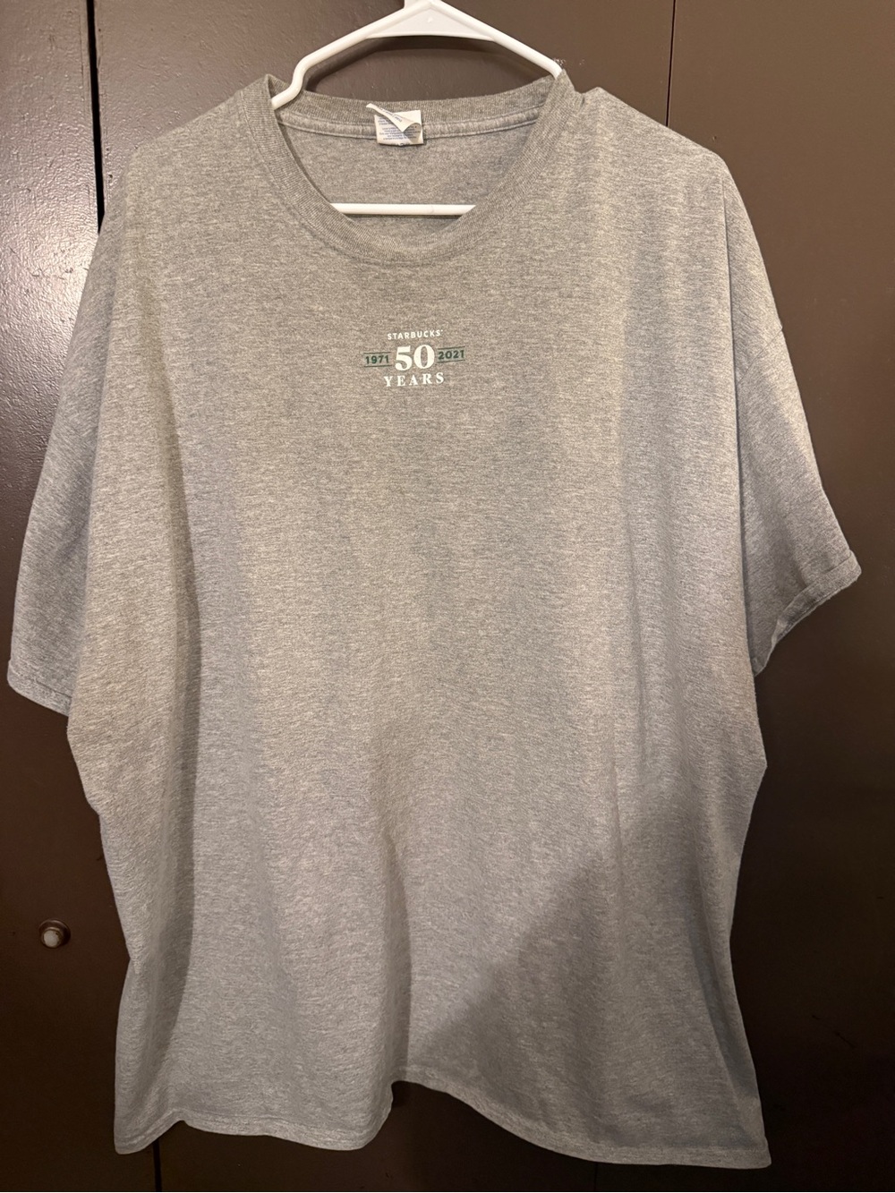 Starbucks Gray Short Sleeve Tee with Subtle Anniversary Logo